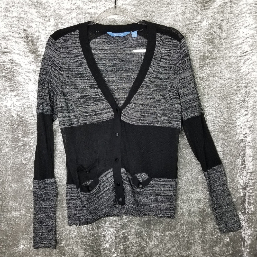 ❤Simply Vera Vera Wang Gray & Black Cardigan PL